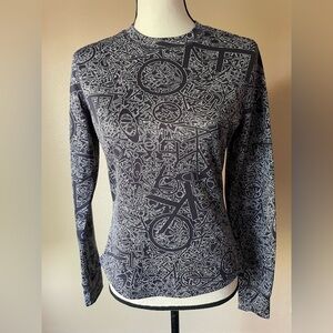 Vintage Y2K Oakley long sleeve knit stretch graphic sweatshirt S/M